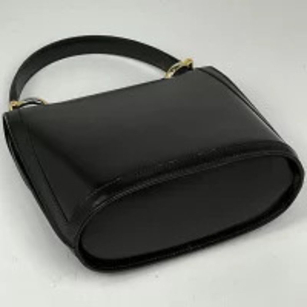 Celine Globe Black Leather Circle Handbag Flap Double